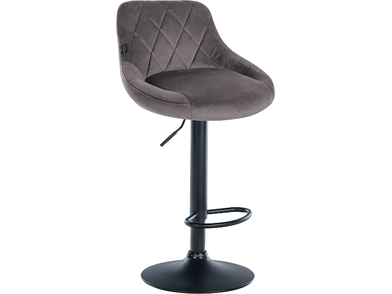 Tabouret de bar - Tissu & Noir - Gris - Lazio