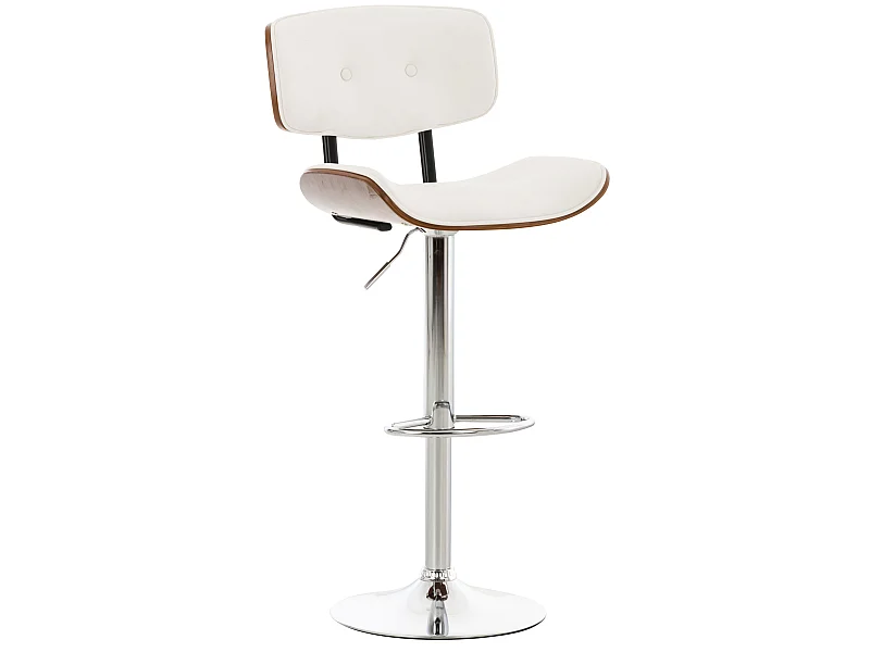 Tabouret de bar - Similicuir & Nature - Noyer / Blanc - Sarnia