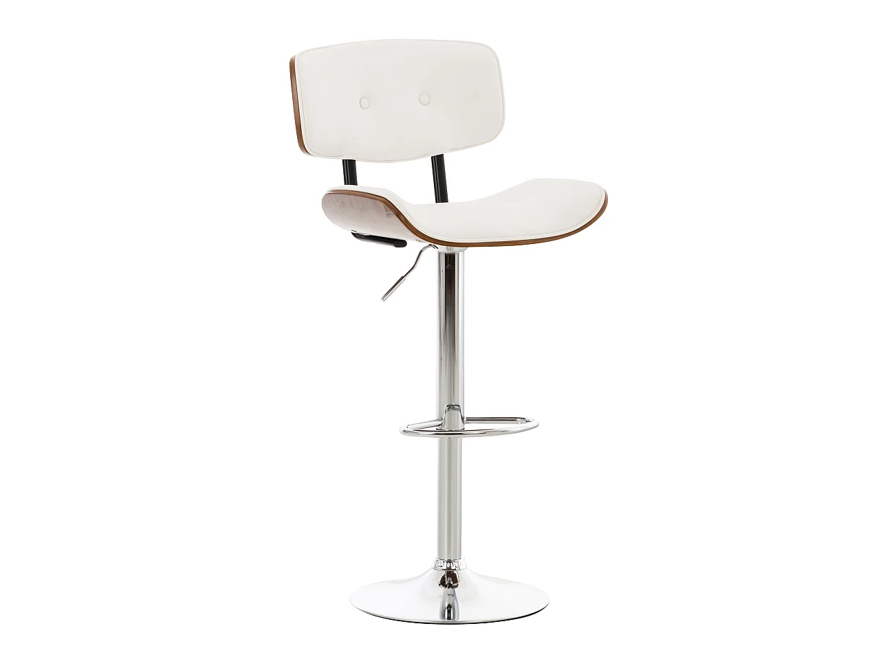 Tabouret de bar - Similicuir & Nature - Noyer / Blanc - Sarnia