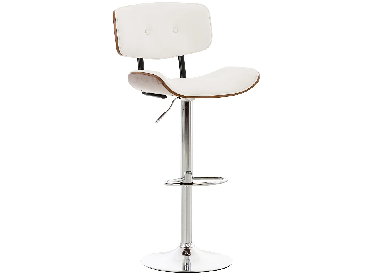 Tabouret de bar - Similicuir & Nature - Noyer / Blanc - Sarnia