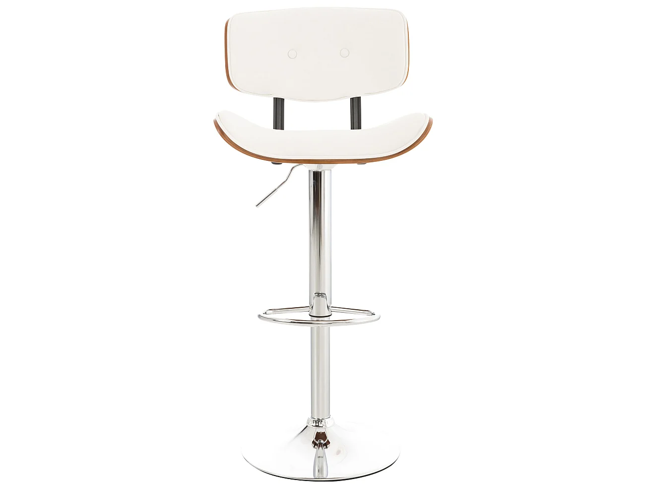 Tabouret de bar - Similicuir & Nature - Noyer / Blanc - Sarnia