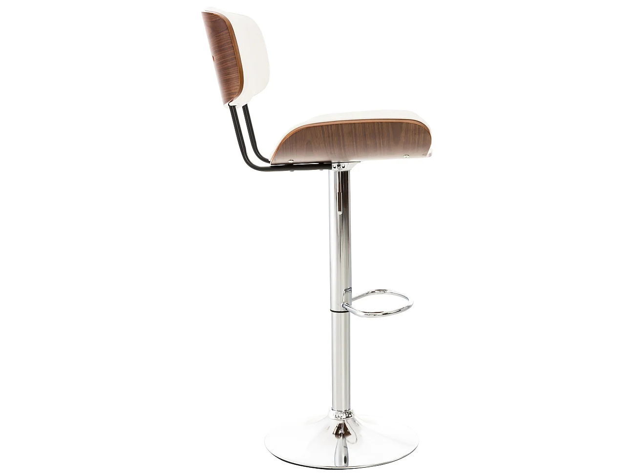 Tabouret de bar - Similicuir & Nature - Noyer / Blanc - Sarnia