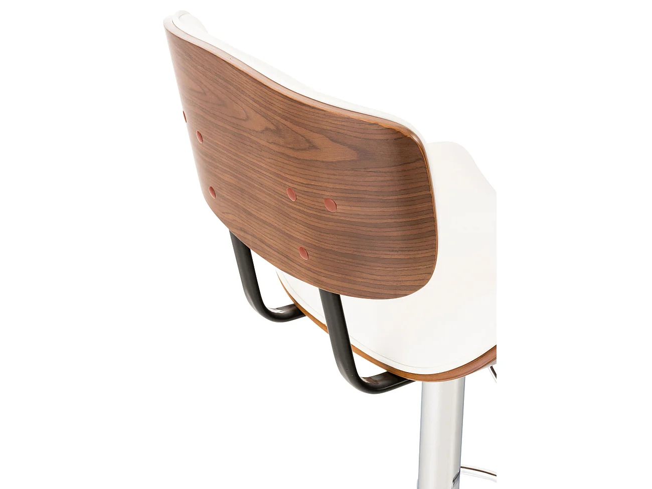 Tabouret de bar - Similicuir & Nature - Noyer / Blanc - Sarnia