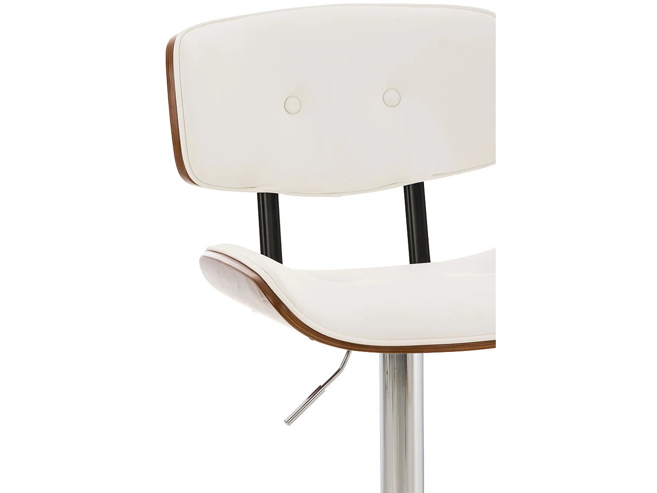 Tabouret de bar - Similicuir & Nature - Noyer / Blanc - Sarnia