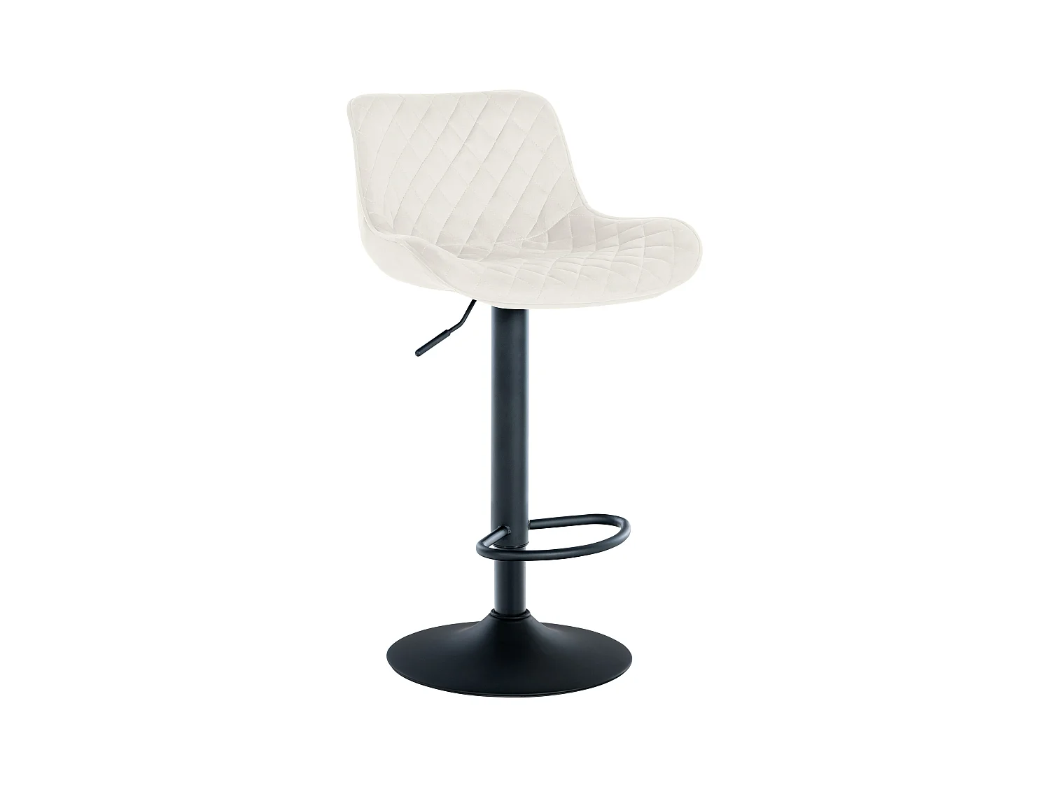 Tabouret de bar - Velours - Crème - Minosa