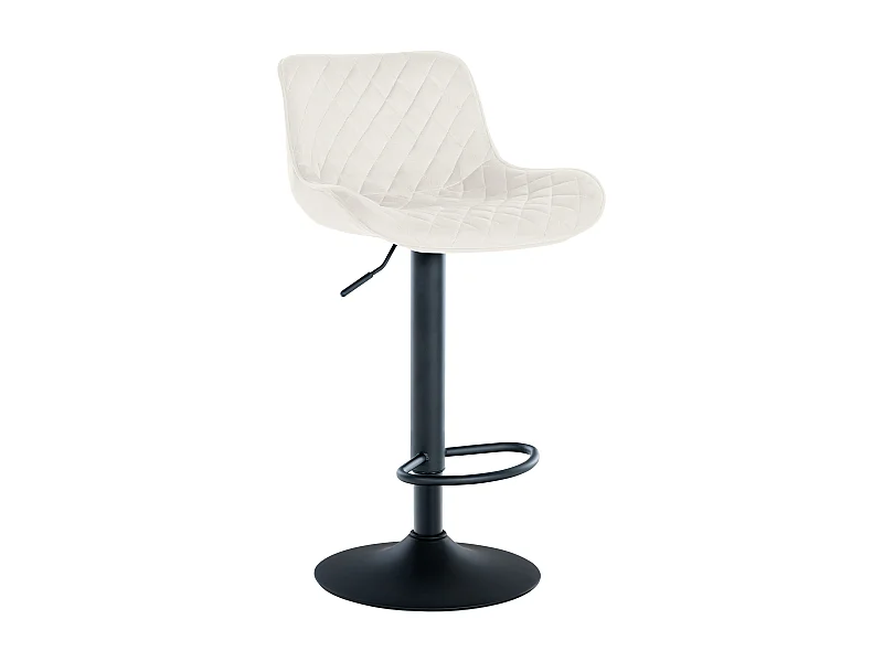 Tabouret de bar - Velours - Crème - Minosa