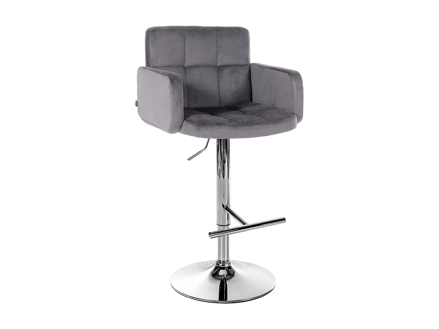 Tabouret de bar - Velours & Métal - Gris foncé - Los Angeles