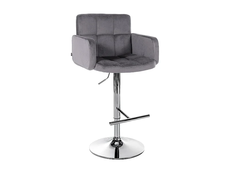 Tabouret de bar - Velours & Métal - Gris foncé - Los Angeles