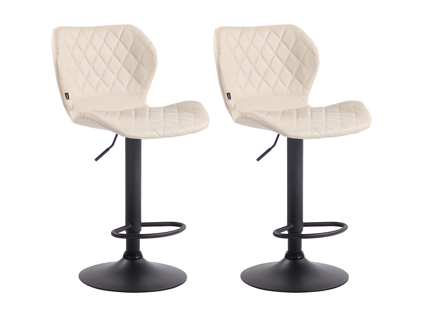 Lot De 2 Tabourets De Bar Lentini En Similicuir Pied Trompette En Metal