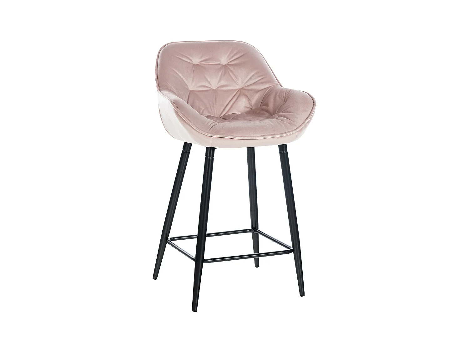 Tabourets de bar - Velours & Métal - Rose - Gibson 76