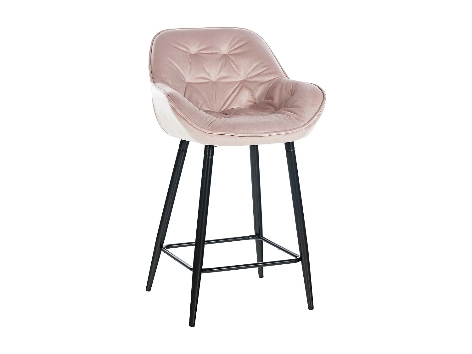 Tabourets de bar - Velours & Métal - Rose - Gibson 76