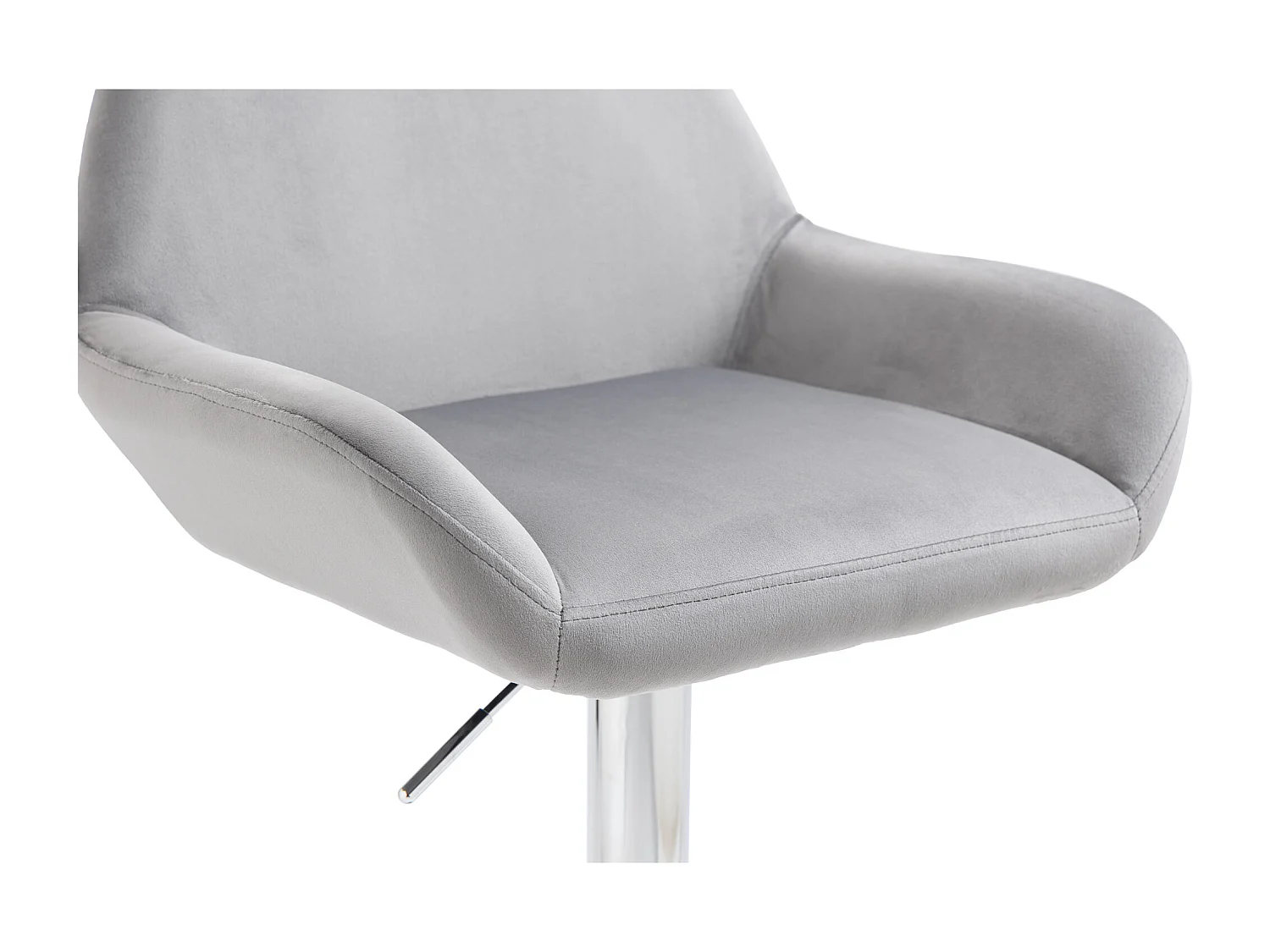 Lot de 2  Tabouret de bar - Velours - Gris - Braga