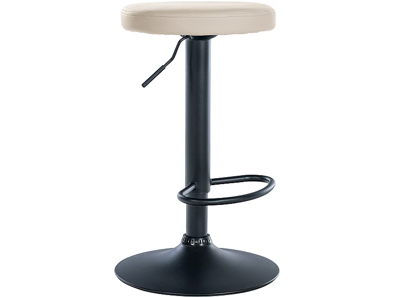 Tabouret de bar - Similicuir & Noir - Crème - Ponte