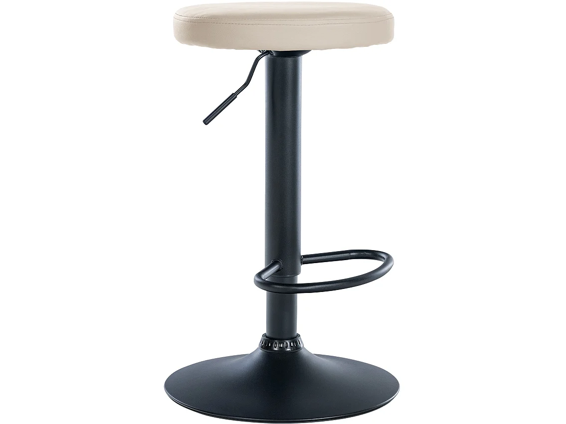 Tabouret de bar - Similicuir & Noir - Crème - Ponte