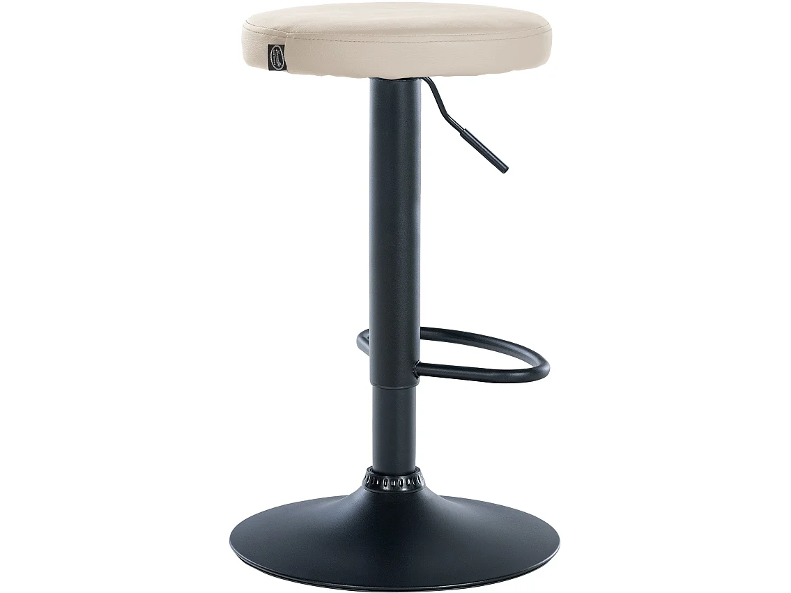 Tabouret de bar - Similicuir & Noir - Crème - Ponte
