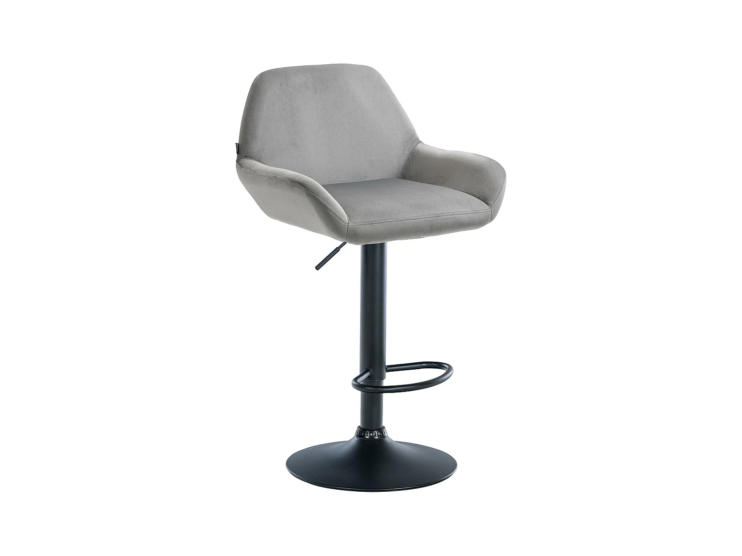Tabouret de bar - Velours & Noir - Gris - Braga