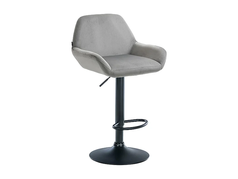 Tabouret de bar - Velours & Noir - Gris - Braga