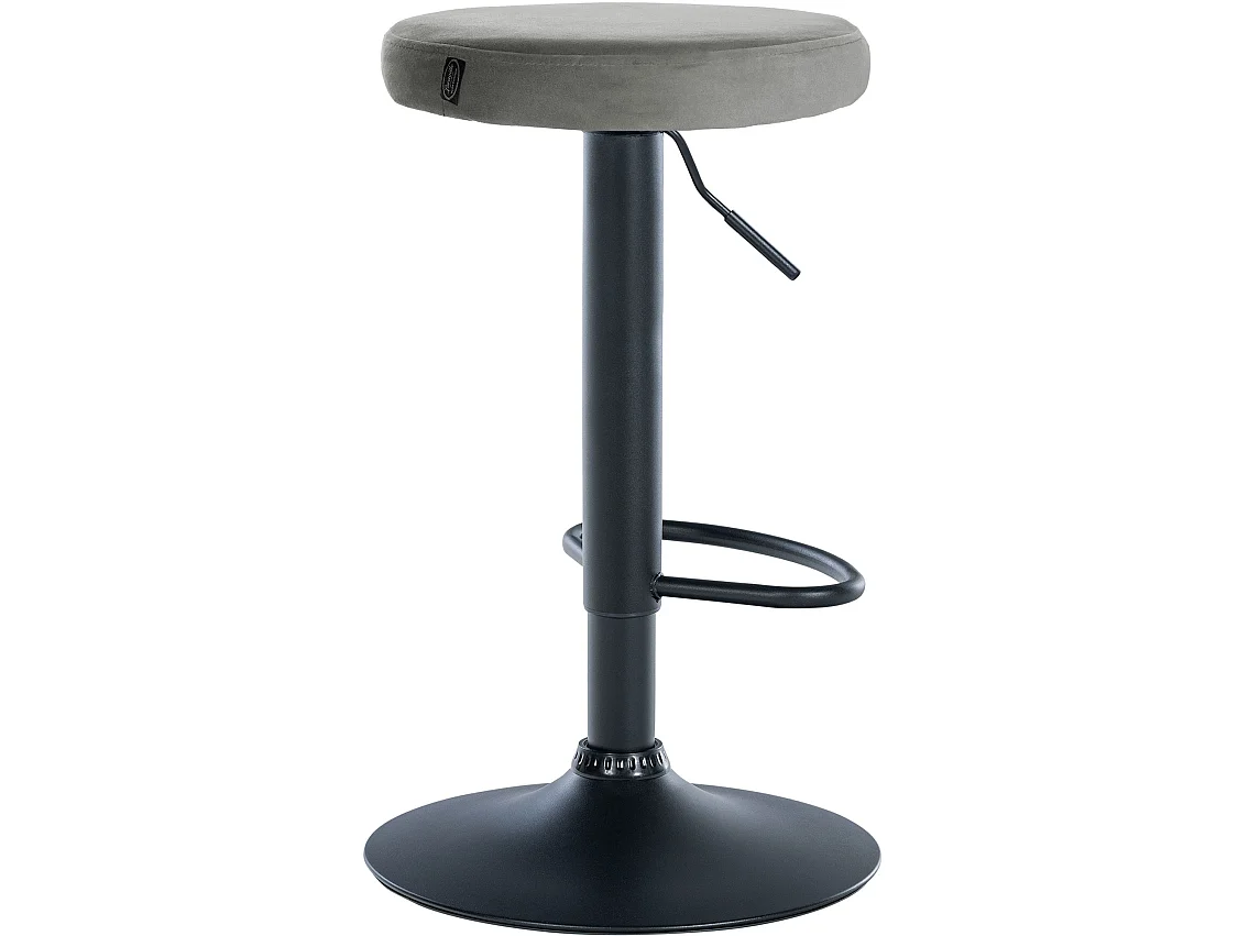 Lot de 2 Tabourets de bar - Velours & Métal - Gris - Ponte