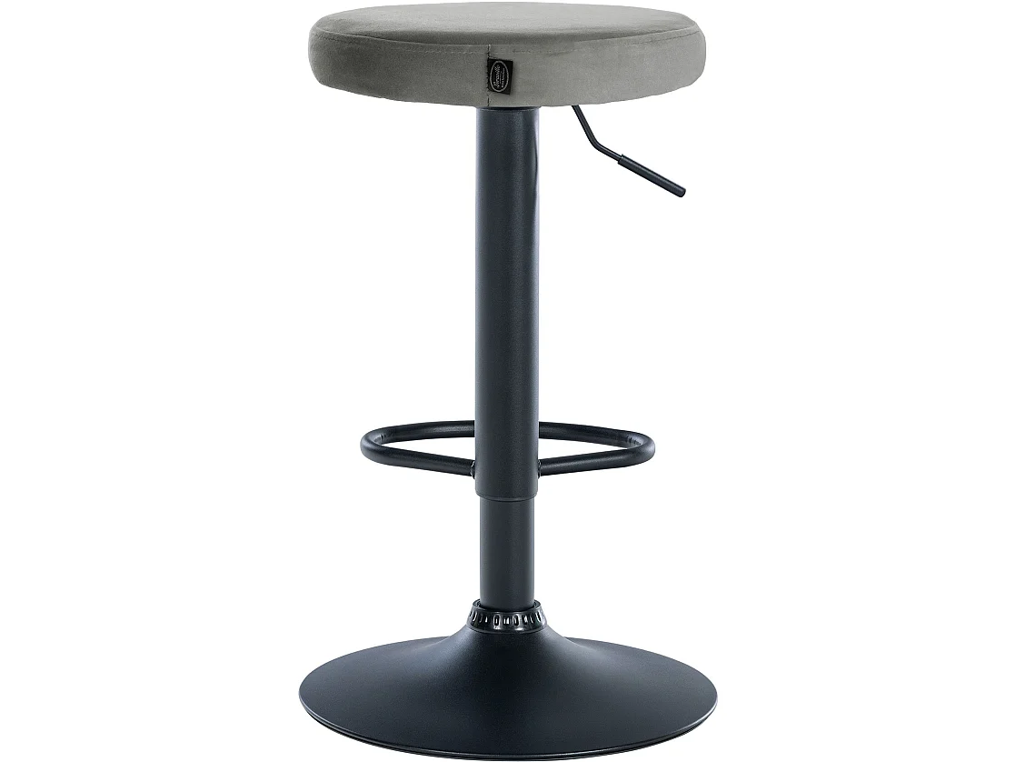 Lot de 2 Tabourets de bar - Velours & Métal - Gris - Ponte