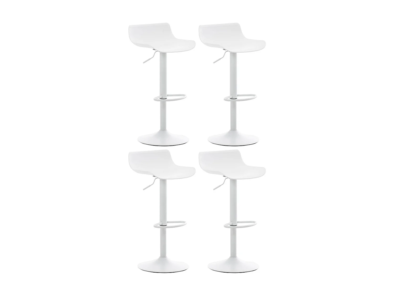 Set van 4  Barkruk - Kunststof - wit - Aveiro