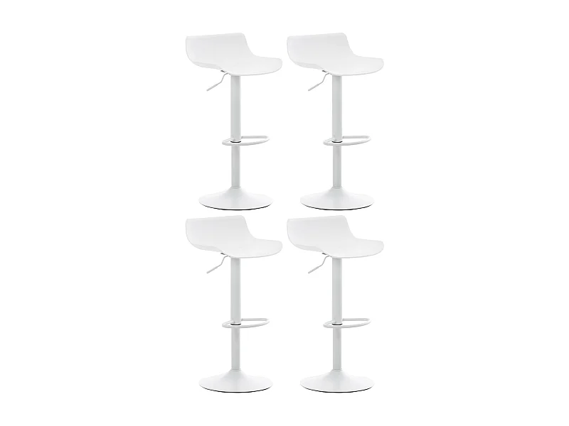 Lot de 4  Tabouret de bar - Plastique - Blanc - Aveiro