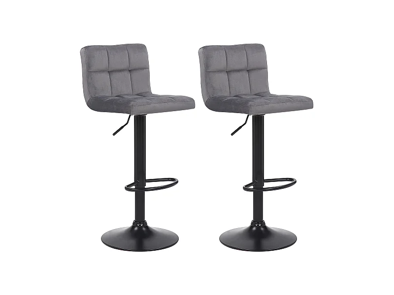 2er Set Barhocker - Samt - grau - Feni