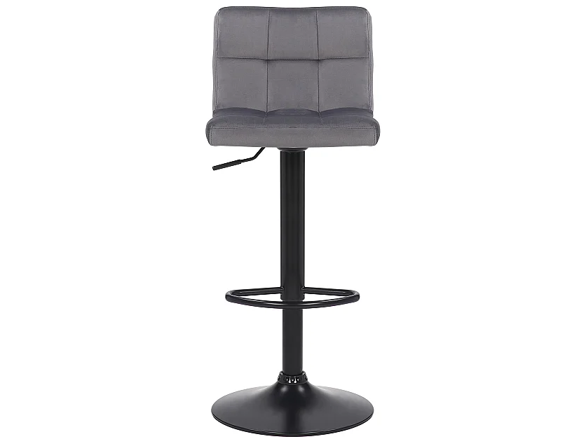 Lot de 2  Tabouret de bar - Velours & Blanc - Gris - Feni
