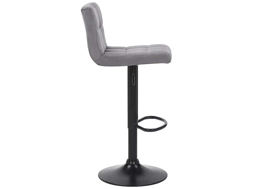 Lot de 2  Tabouret de bar - Velours & Blanc - Gris - Feni
