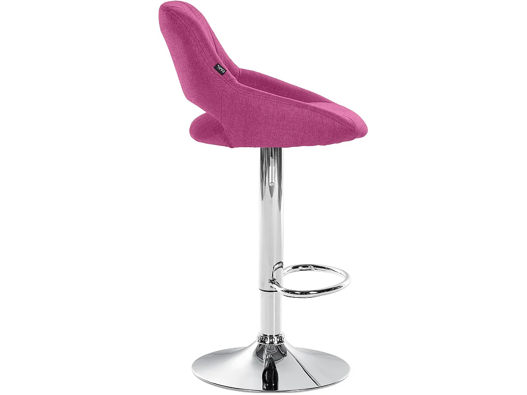 Tabouret de bar - Tissu & Chrome - Violet - Milet