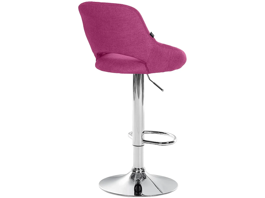 Tabouret de bar - Tissu & Chrome - Violet - Milet