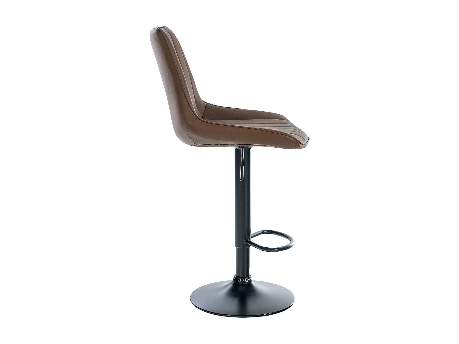 Tabouret de bar - Similicuir & Noir - Marron - Toni