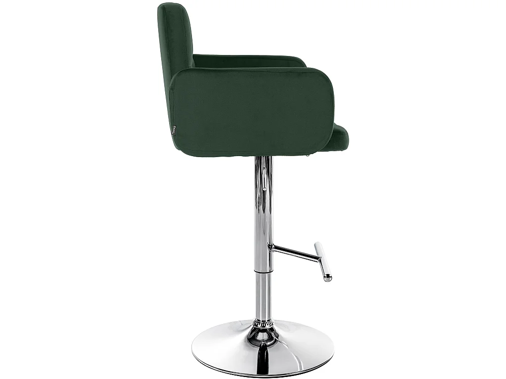 Tabouret de bar - Velours & Chrome - Vert foncé - Los Angeles