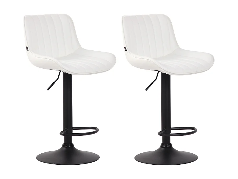 2er Set Barhocker - Kunstleder & schwarz - weiß - Lentini
