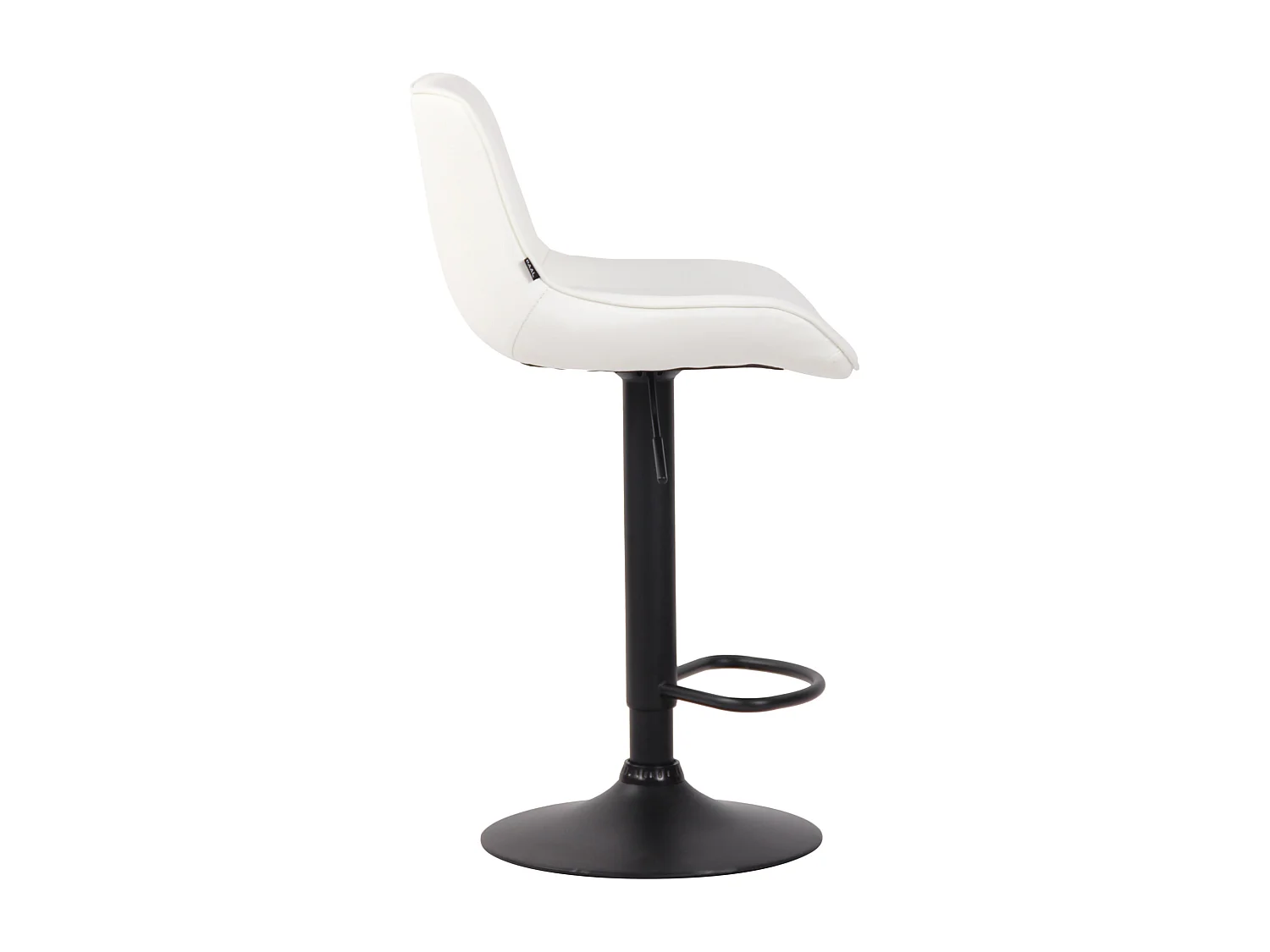 Lot de 2  Tabouret de bar - Similicuir & Noir - Blanc - Lentini
