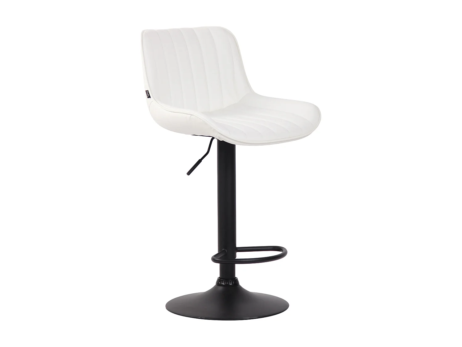 Lot de 2  Tabouret de bar - Similicuir & Noir - Blanc - Lentini
