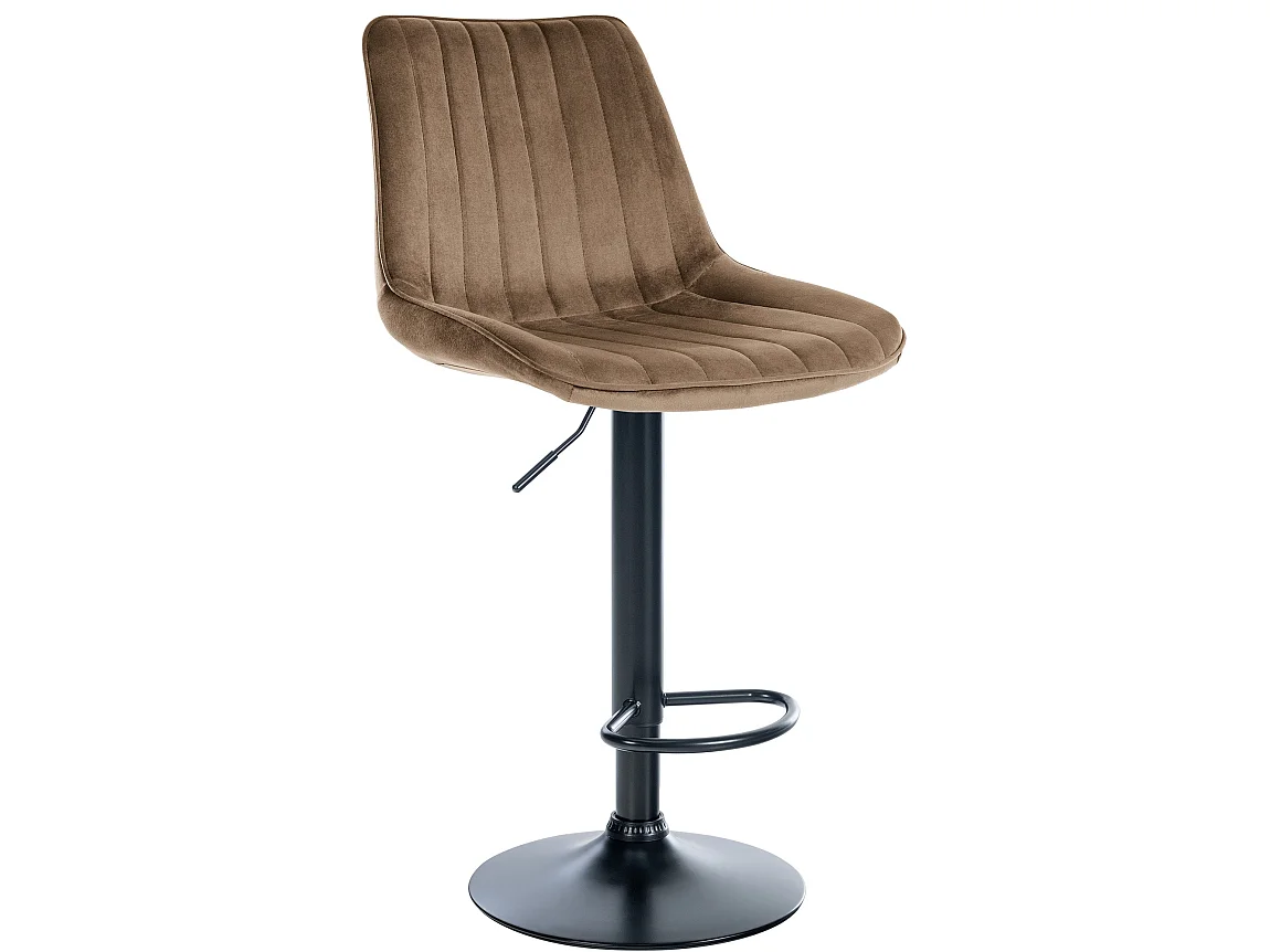 Barhocker - Samt & schwarz - braun - Toni