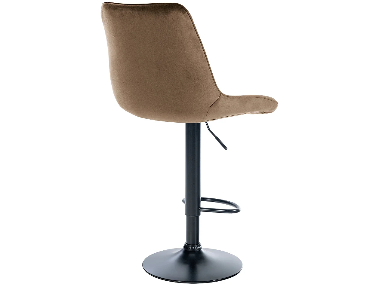 Barhocker - Samt & schwarz - braun - Toni