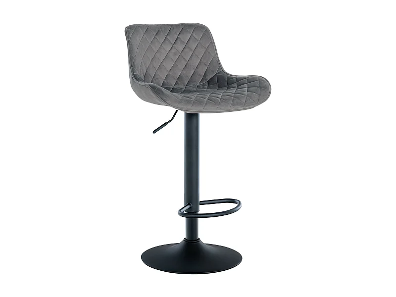 Tabouret de bar - Velours - Gris foncé - Minosa