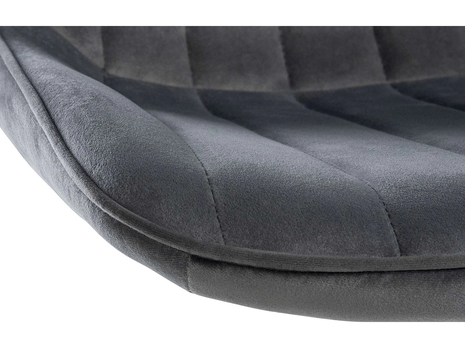 Tabouret de bar - Velours & Noir - Gris foncé - Toni