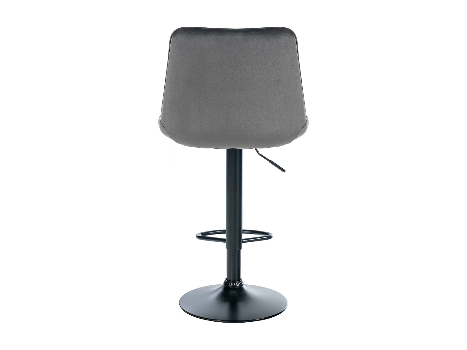 Tabouret de bar - Velours & Noir - Gris foncé - Toni
