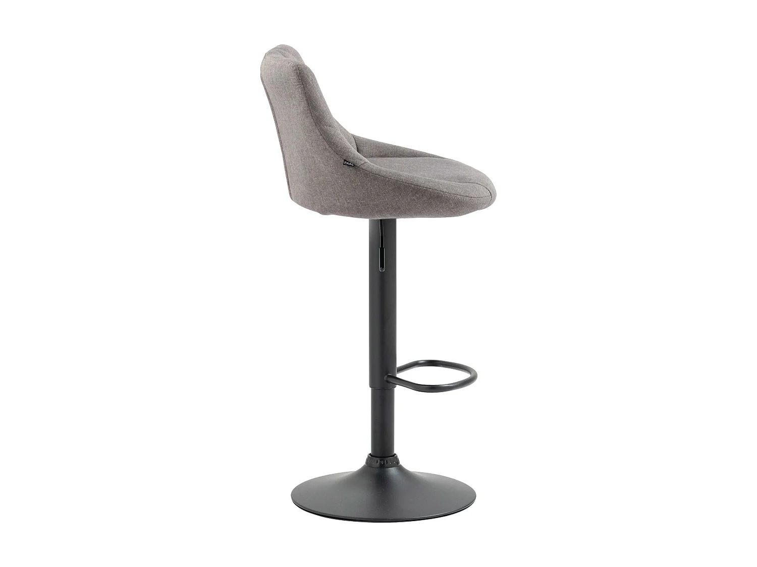 Tabouret de bar - Tissu & Noir - Gris - Lazio