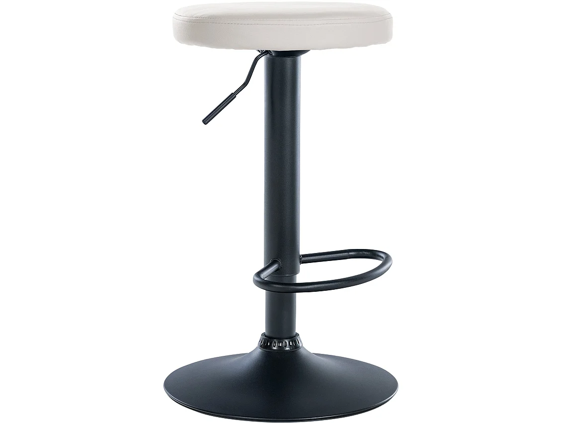 Tabouret de bar - Similicuir & Noir - Blanc - Ponte