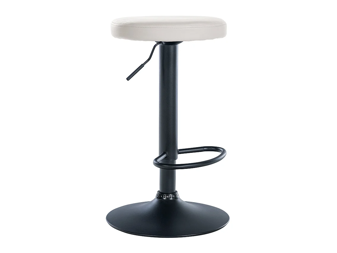 Tabouret de bar - Similicuir & Noir - Blanc - Ponte