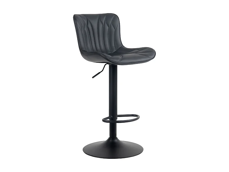 Tabouret de bar - Similicuir - Noir - Linus
