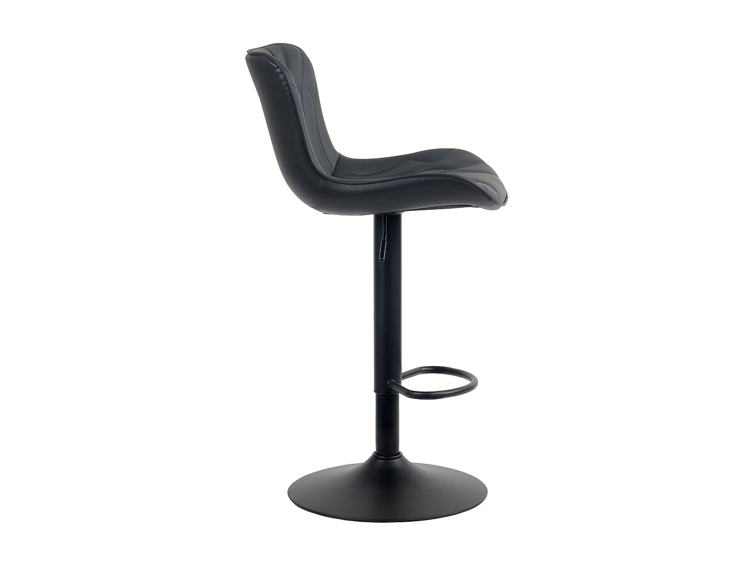 Tabouret de bar - Similicuir - Noir - Linus