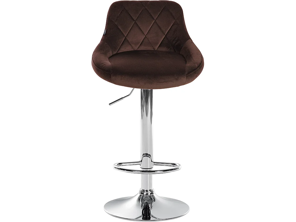 Tabouret de bar - Tissu & Chrome - Marron - Lazio