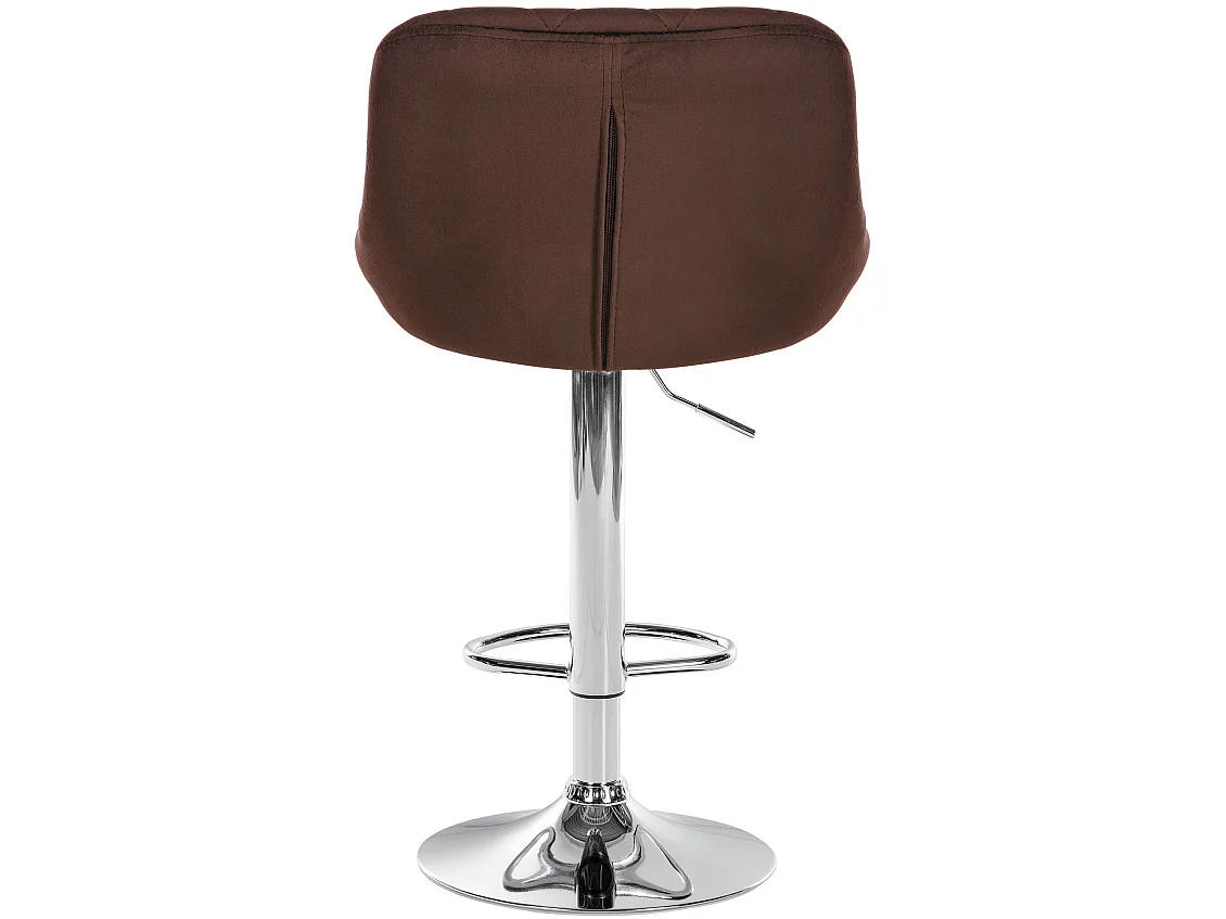 Tabouret de bar - Tissu & Chrome - Marron - Lazio