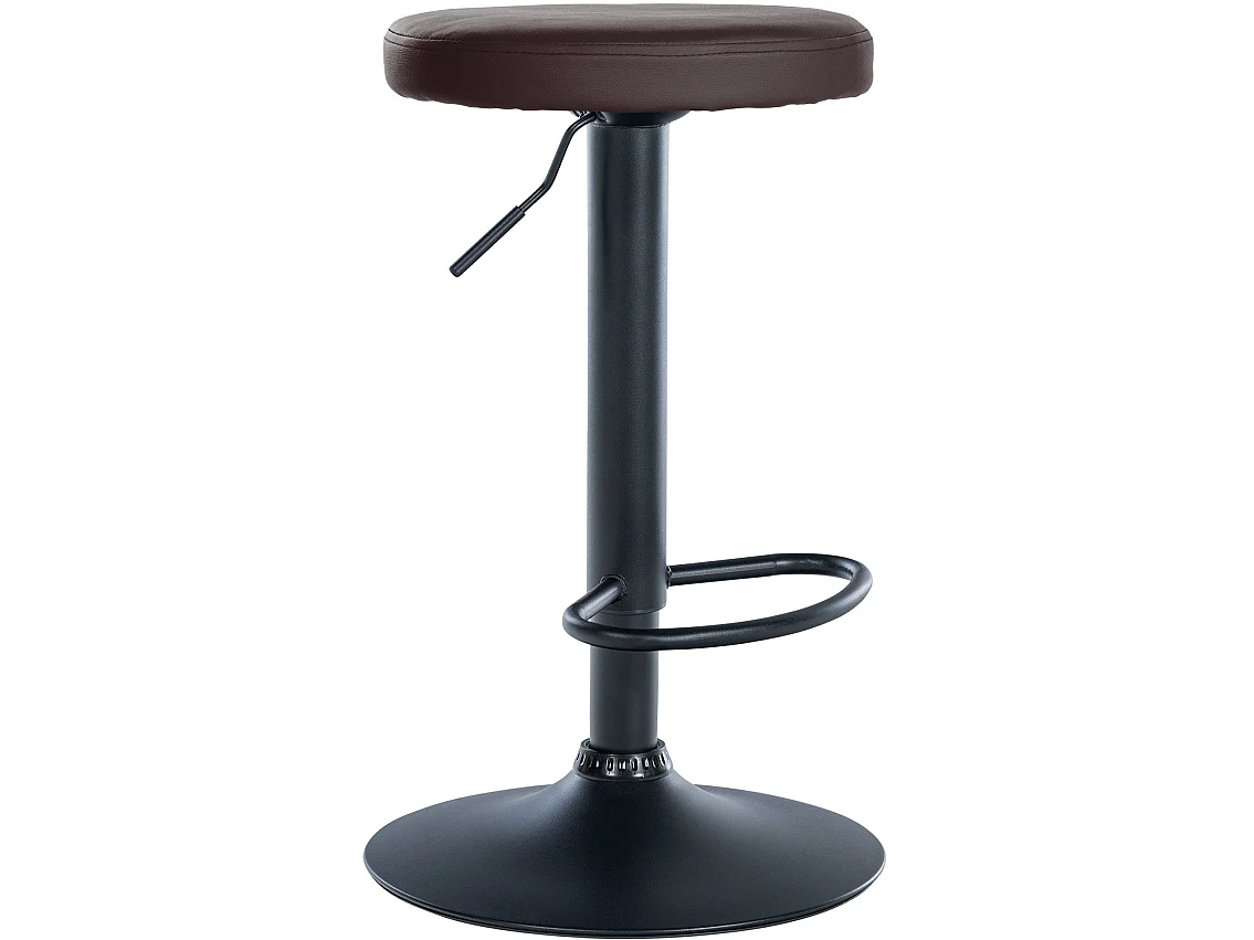 Tabouret de bar - Similicuir & Noir - Marron - Ponte