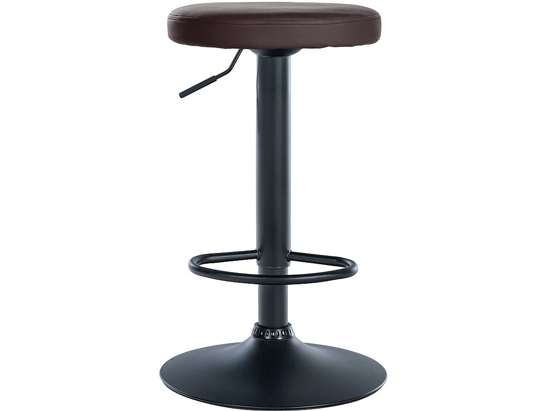 Tabouret de bar - Similicuir & Noir - Marron - Ponte