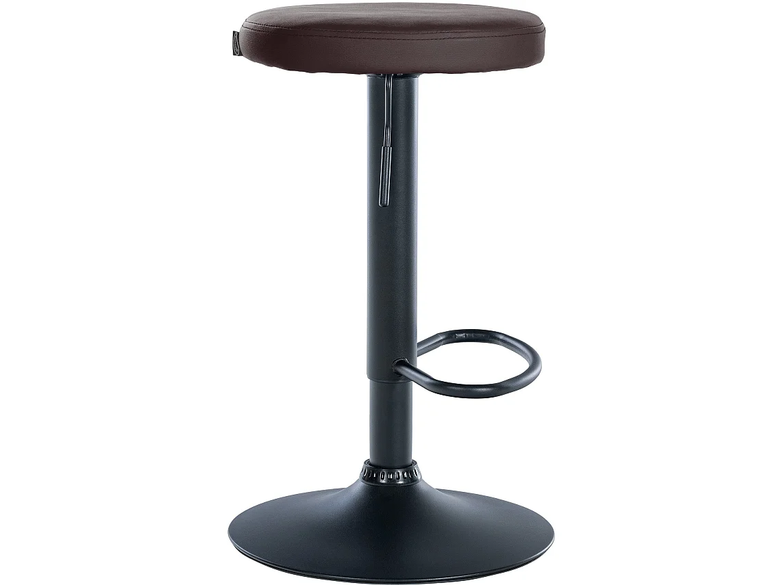 Tabouret de bar - Similicuir & Noir - Marron - Ponte